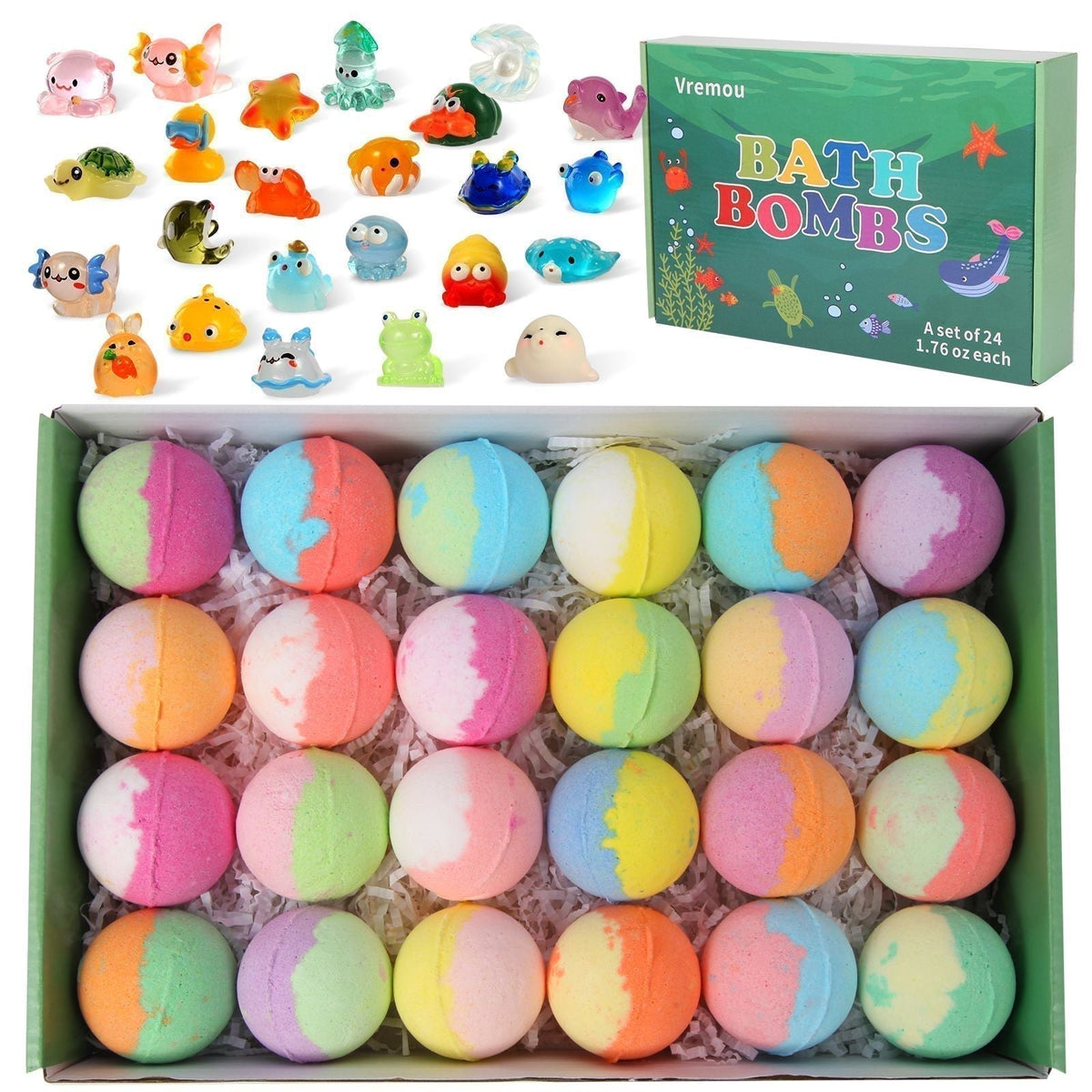 🌊 Ocean Theme Bath Bombs | 60g*12 Pcs, Foamy Bath Time & Fun Gift Idea ✨