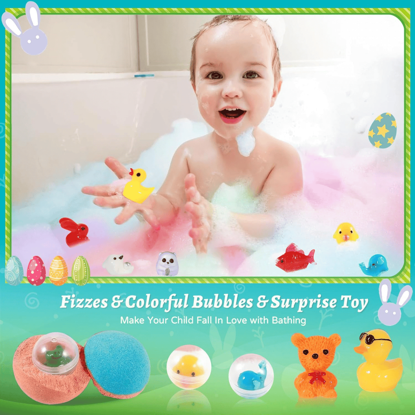 🛁LAST DAY 50% OFF🏐Bath Bombs for Kids with Surprise Inside🥚✨