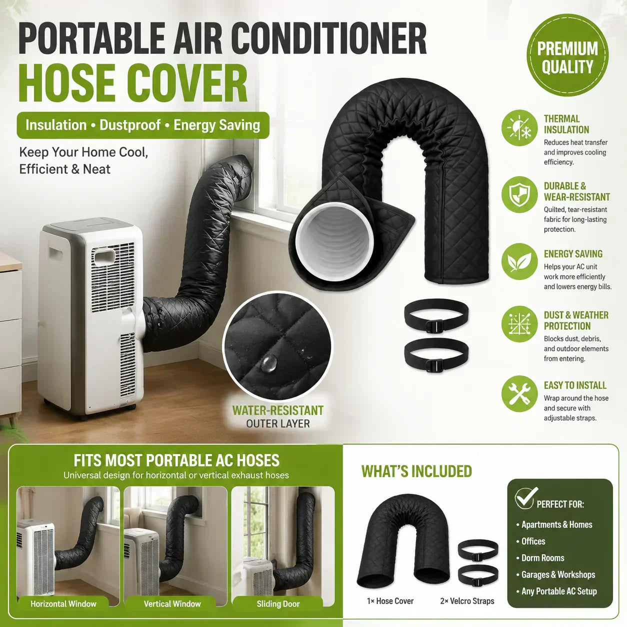 🥳2026 HOT SALE🥳💞50K+ SOLD!❄️ AC Pipe Insulation Cover – Zipper closure, reusable. Protects pipes & adds a clean look. Easy to install. A simple home upgrade! 🏠✨