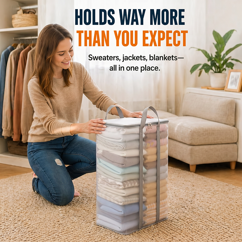 🎁 2026 Sale 50% OFF📦Large Heavy-Duty Thick Plastic Clear Storage Bag for Clothes, Moving & Storage