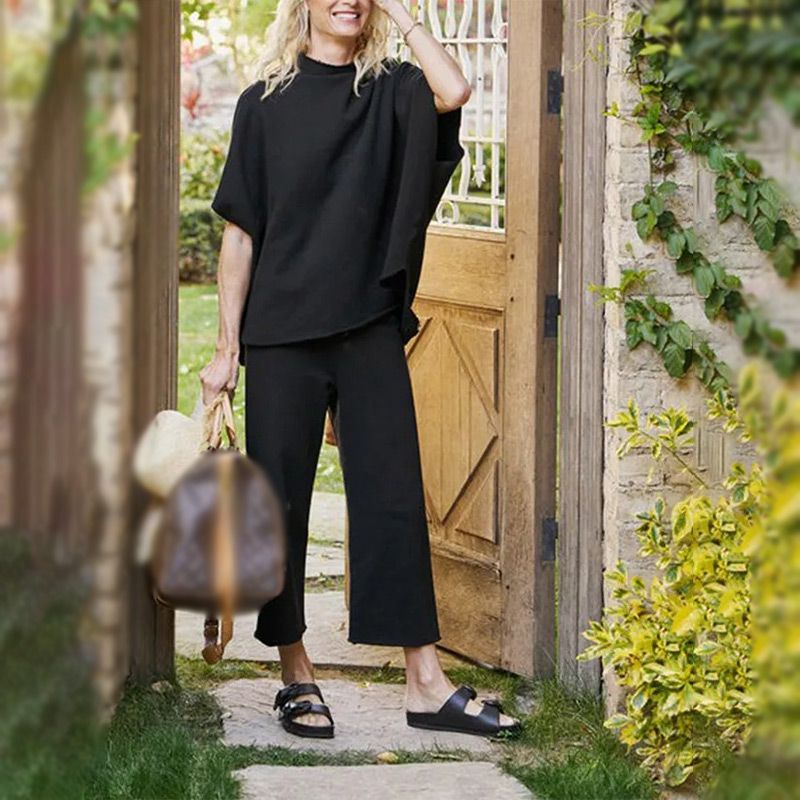 🔥LAST DAY SALE 50% OFF!!✨Women's 3/4 Sleeve Capelet Wide-Leg Pants Set