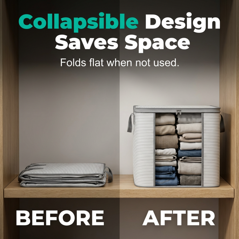 Large Collapsible Storage Bag with Handles