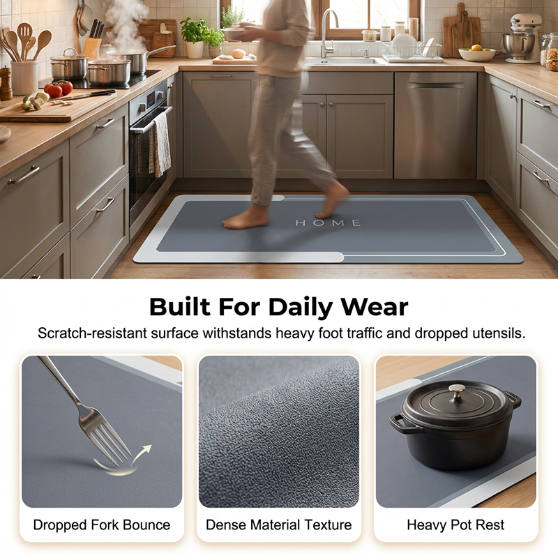 Quick-Dry Diatomaceous Earth Kitchen Mat Set