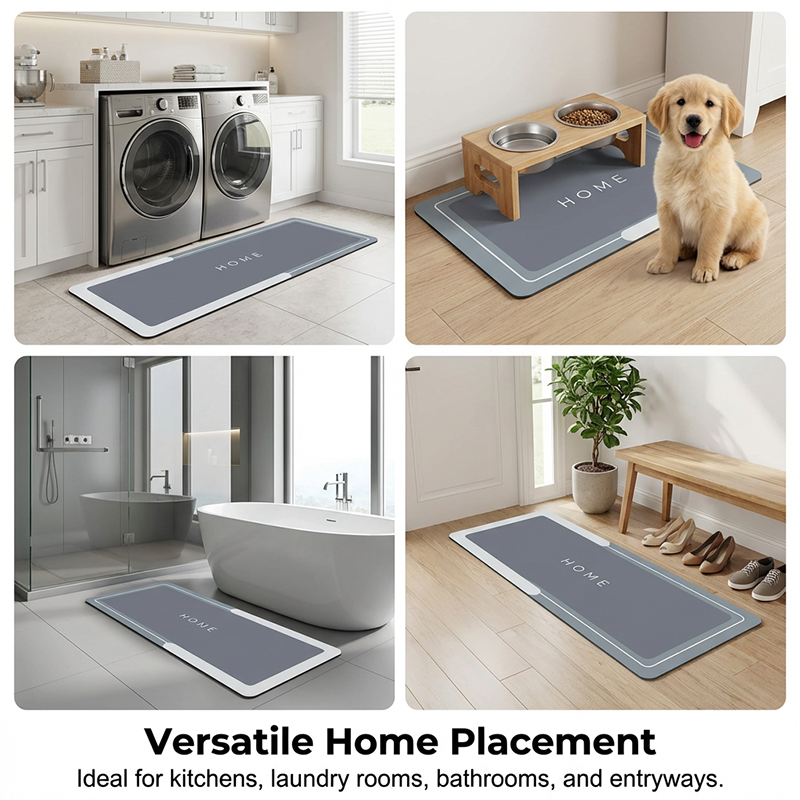 Quick-Dry Diatomaceous Earth Kitchen Mat Set