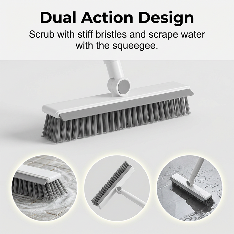 🔥UP TO 50% OFF!!🎁2-in-1 Grout & Corner Scrubber Brush with Squeegee🧹