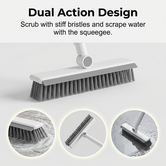 🔥UP TO 50% OFF!!🎁2-in-1 Grout & Corner Scrubber Brush with Squeegee🧹